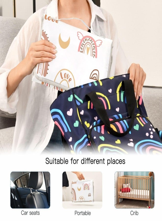 BOESI Boho Rainbow Portable Changing Pad, Baby Changing Pad, Waterproof Diaper Changing Travel Bag for Boys and Girls - Image 5
